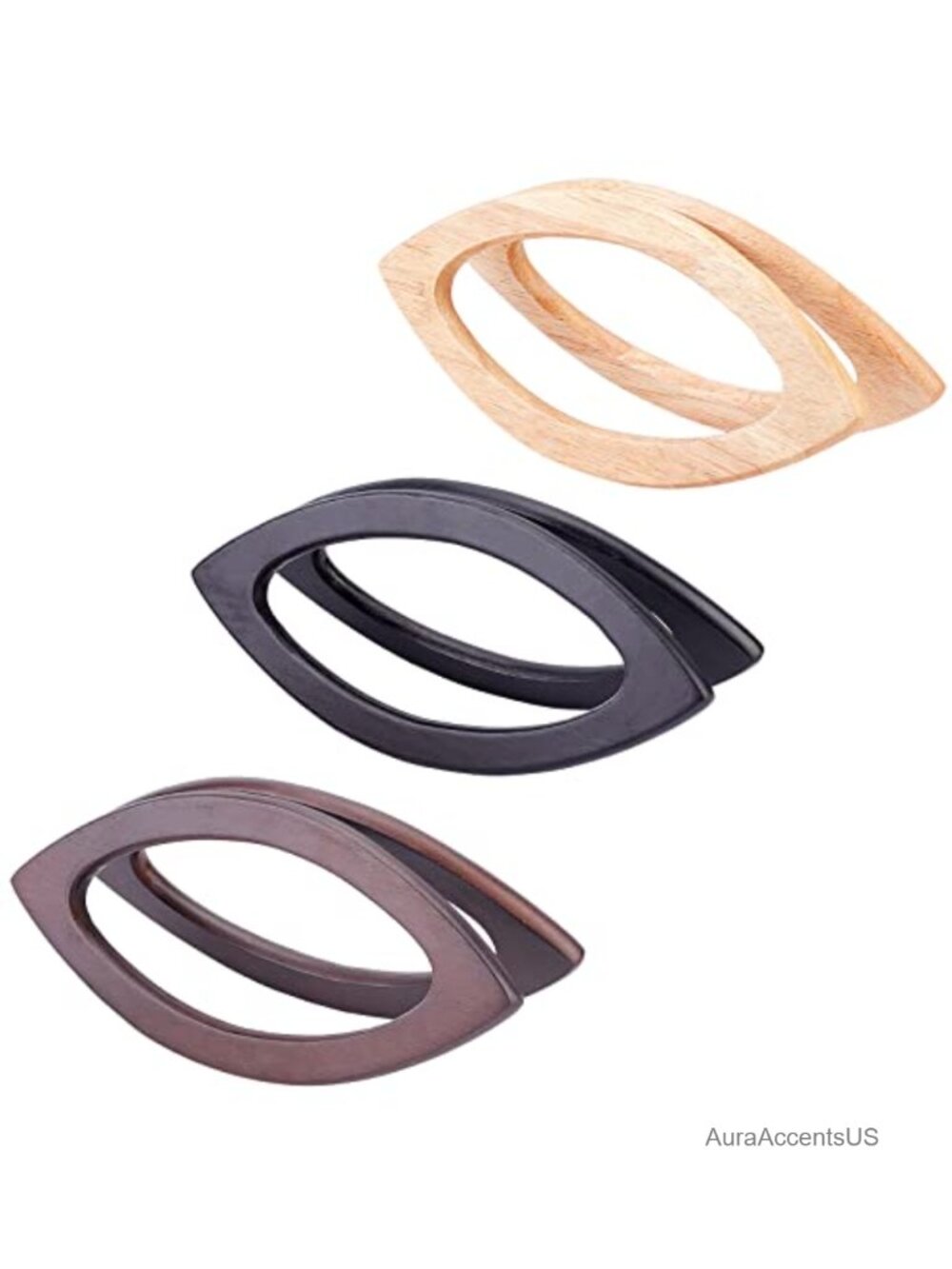 6pc Wooden Bag Handle Replacement DIY Purse Making Craft Supplies